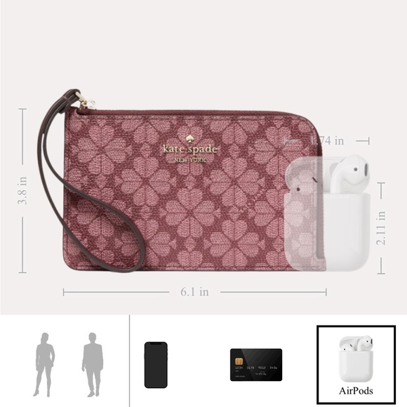 NWT Lucy Small L-zip Wristlet in color Grenache - Picture 7 of 8